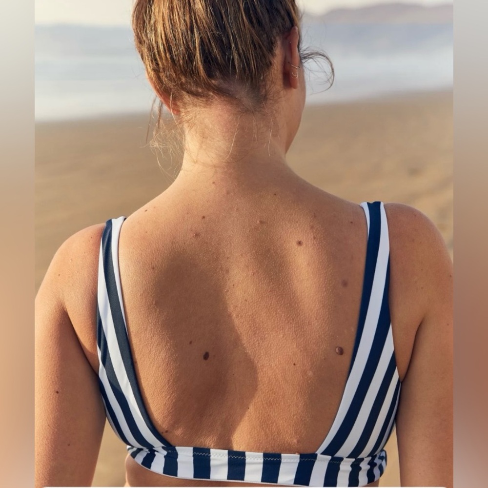 Aerie Womens Printed Tie Banded Wide Strap Scoop Bikini Top - Picture 2 of 8